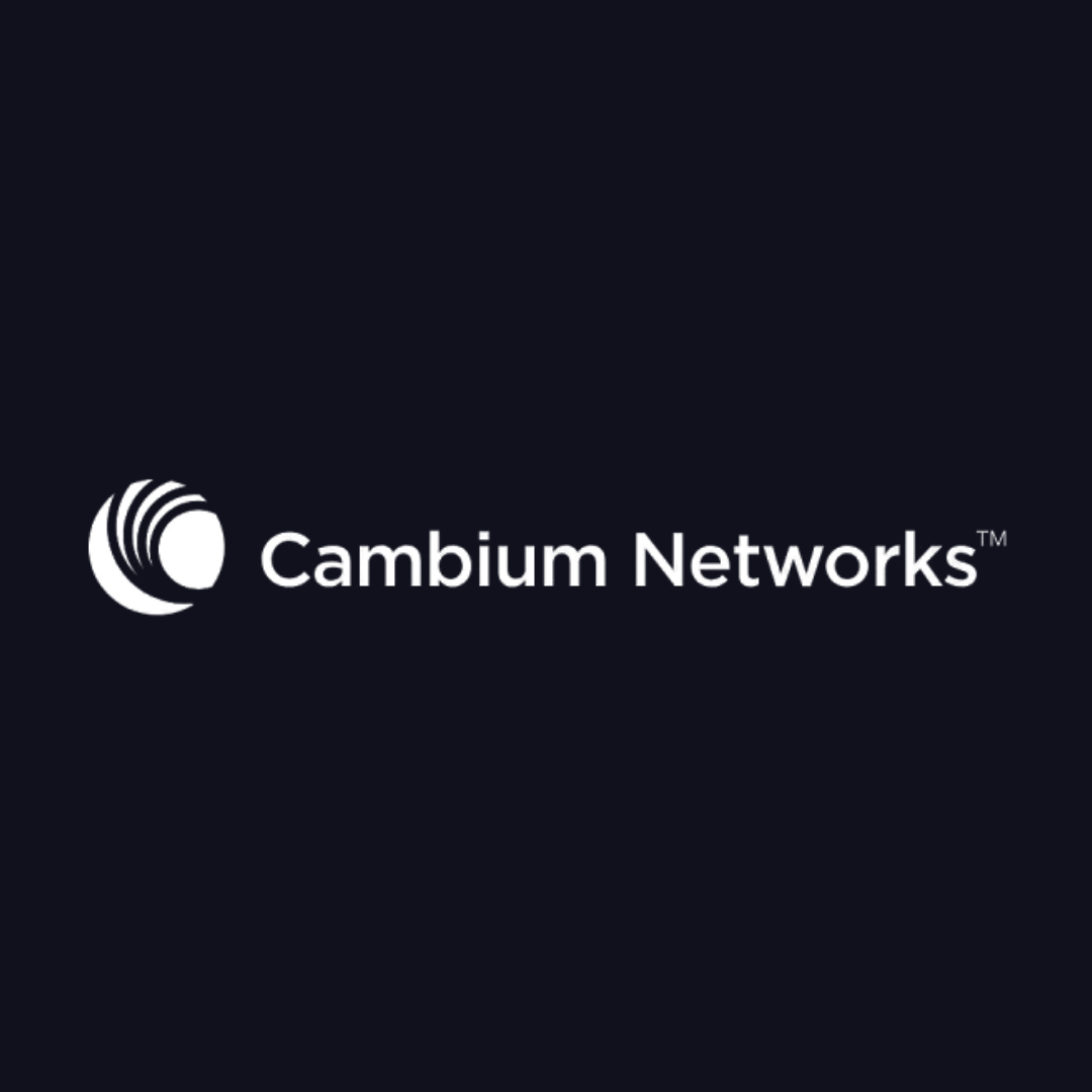 the cambium networks logo is on a dark blue background .