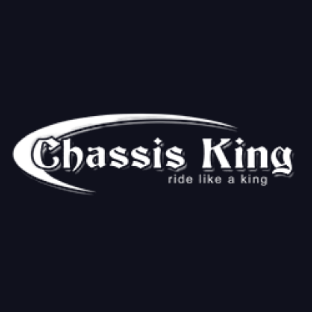a logo for chassis king ride like a king