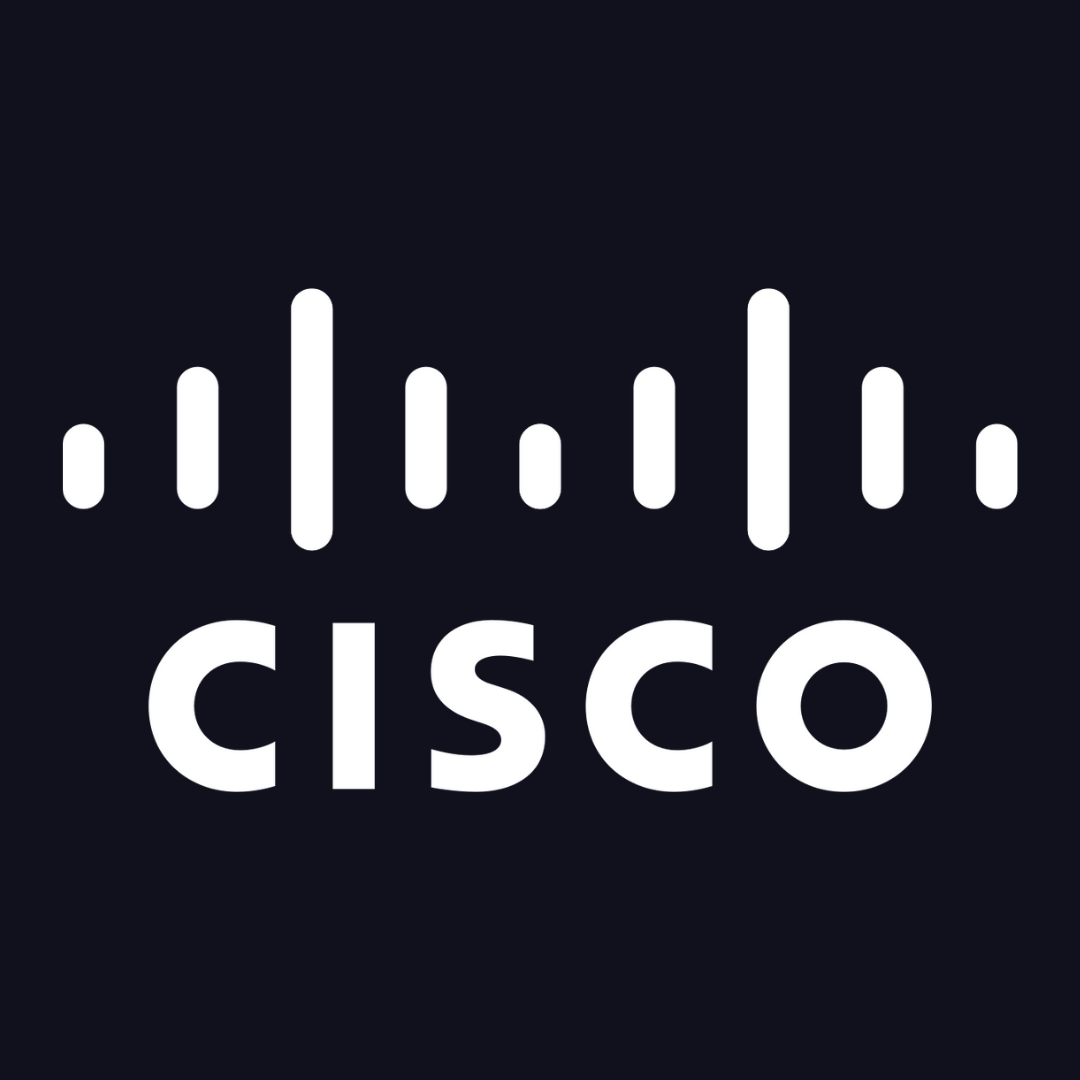 A white cisco logo on a black background