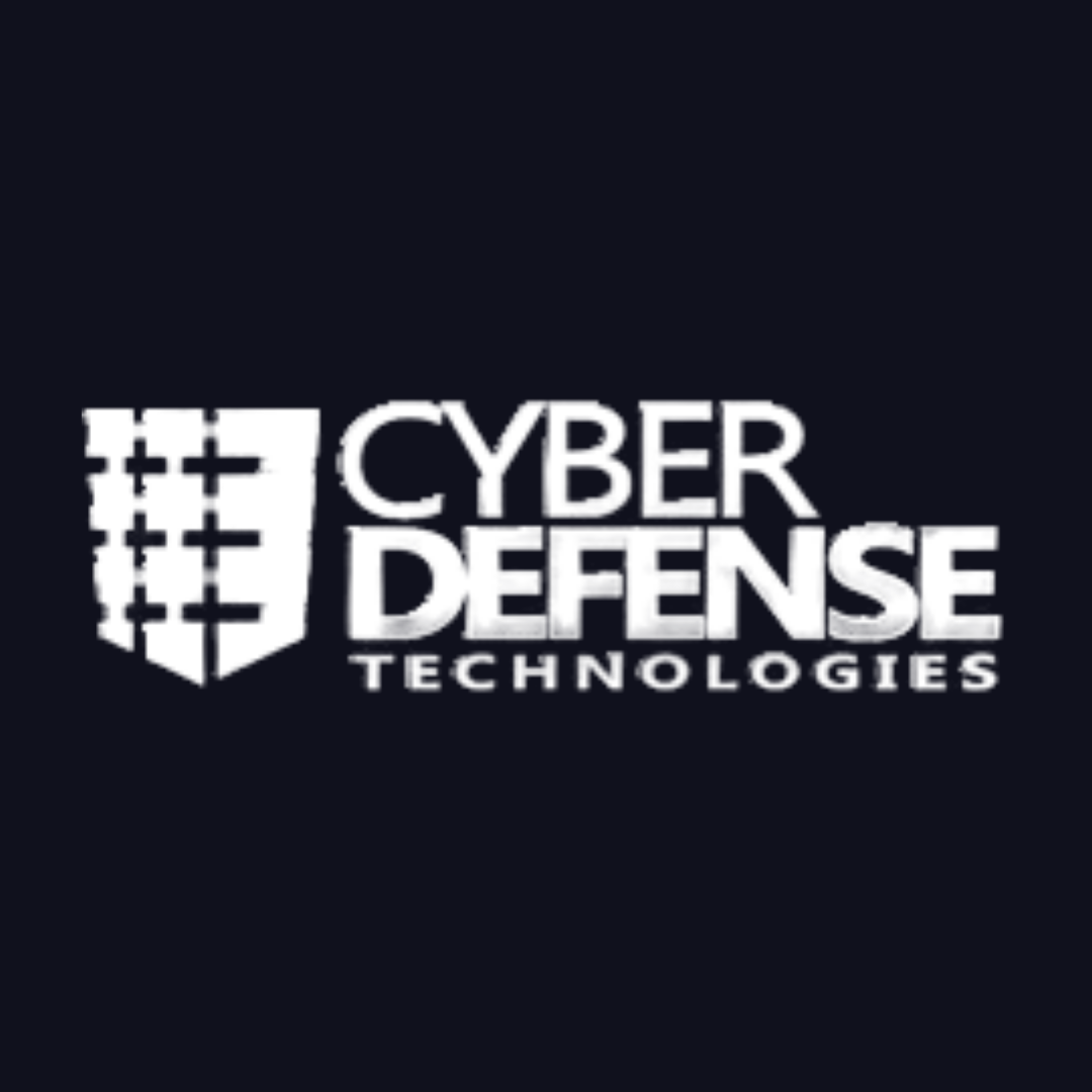 cyber defense technologies logo on a dark blue background