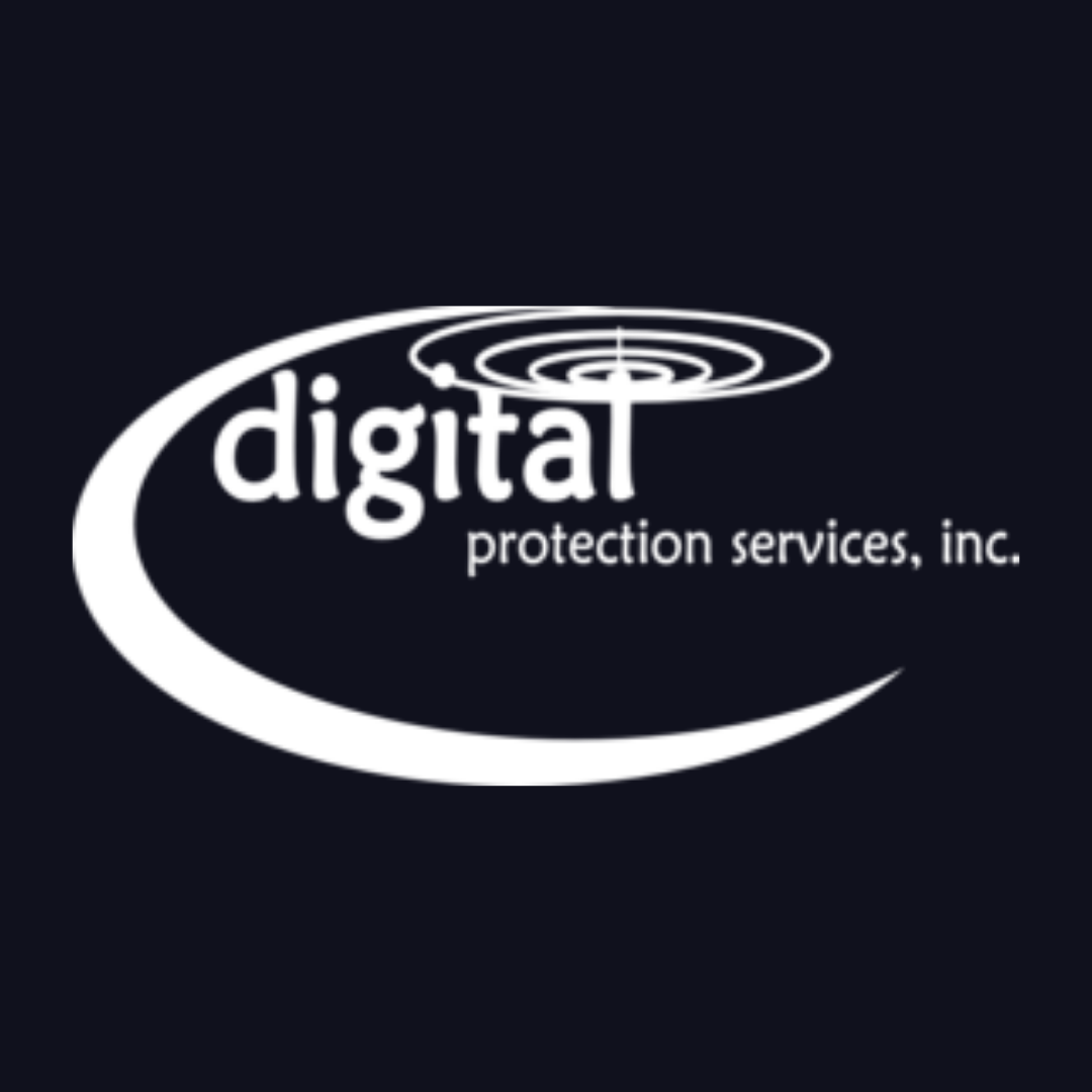 digital protection services inc. logo on a black background