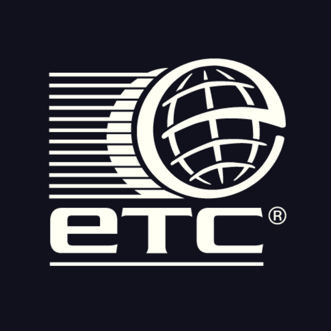 a black and white logo for a company called etc