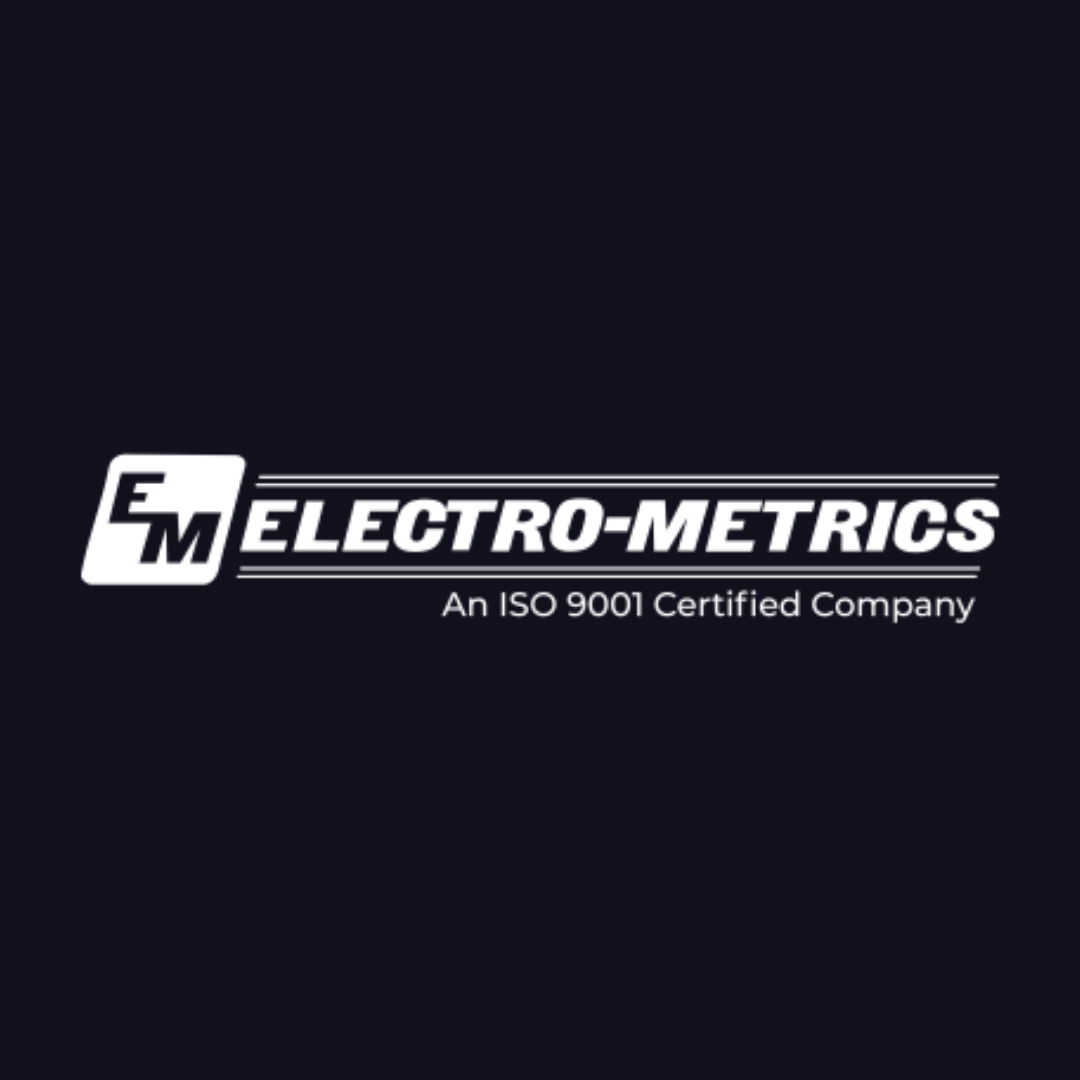 the logo for electro-metrics is an iso 9001 certified company .