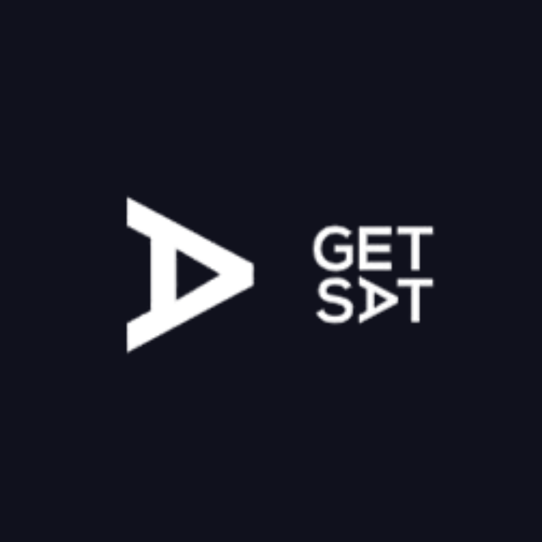 a logo for a company called get sat