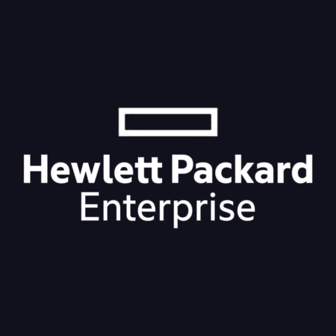 The logo for hewlett packard enterprise is on a black background.