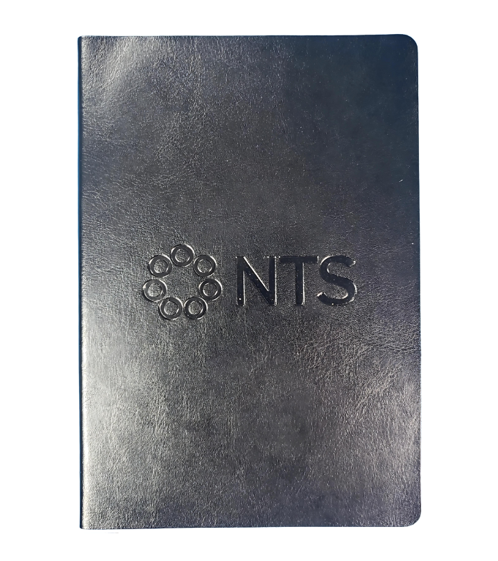 A black book with the word nts on it