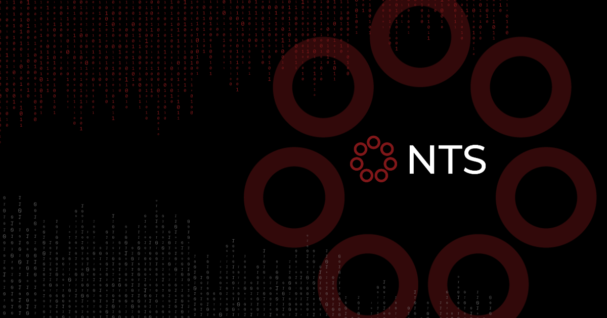 A black background with red circles and the word nts