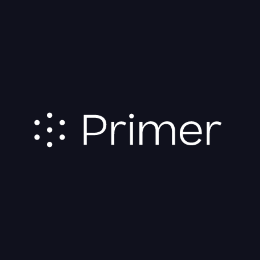 the word primer is on a black background