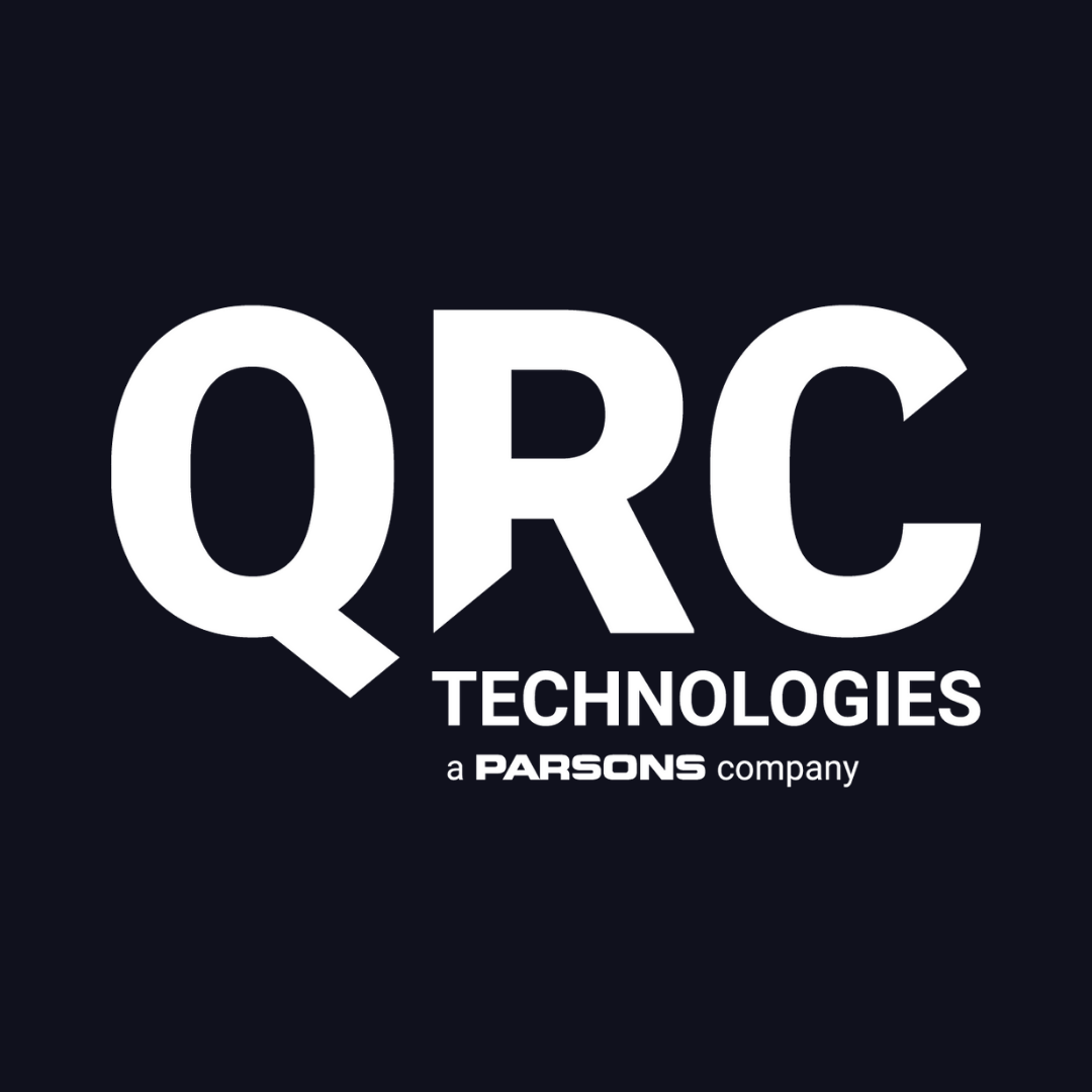 qrc technologies and parsons company logo on a black background