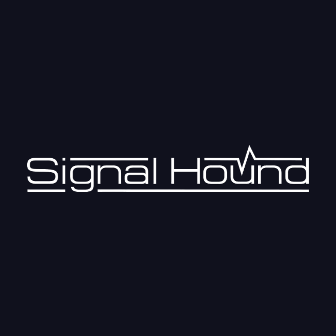 a logo for signal hound on a dark background