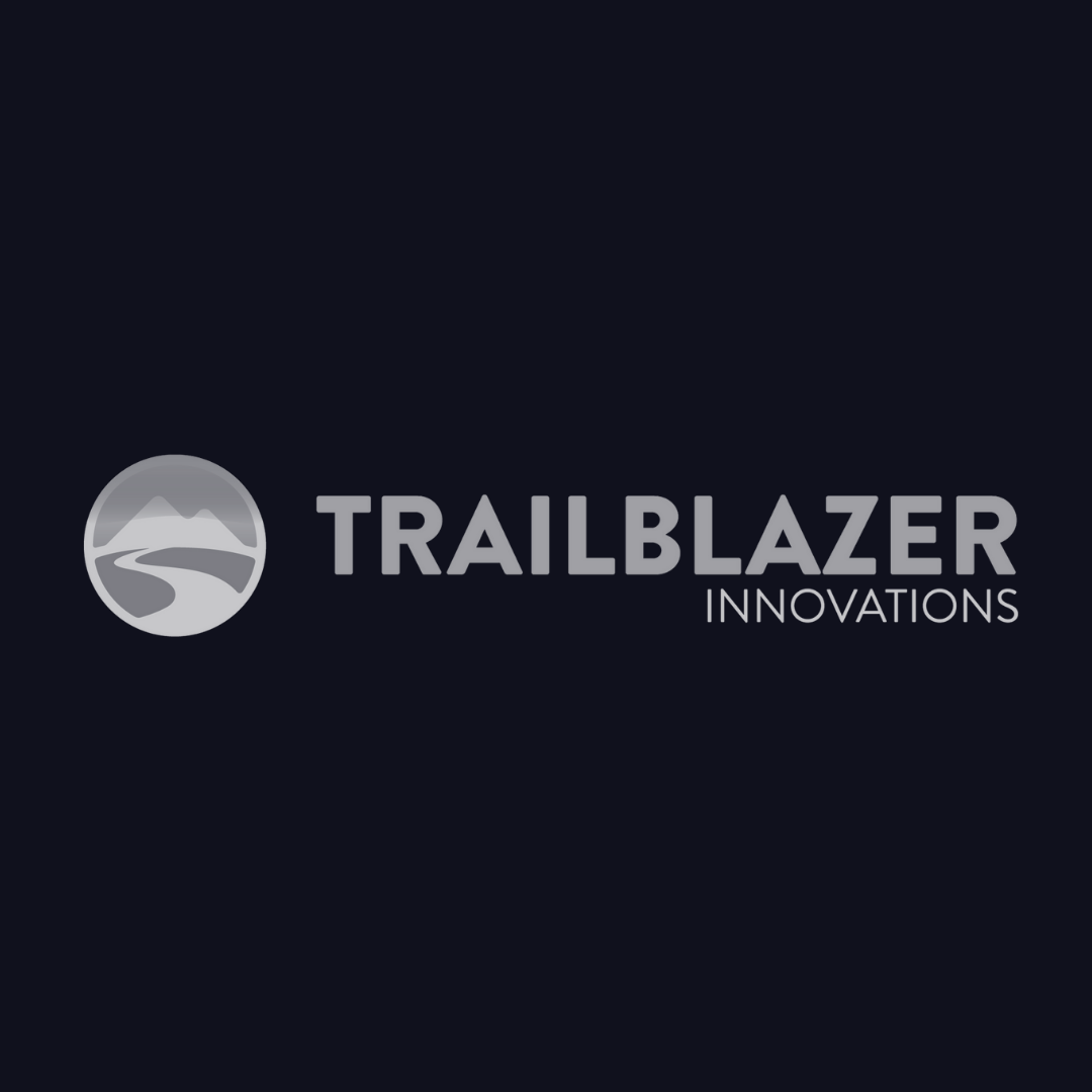 a trailblazer innovations logo on a dark blue background