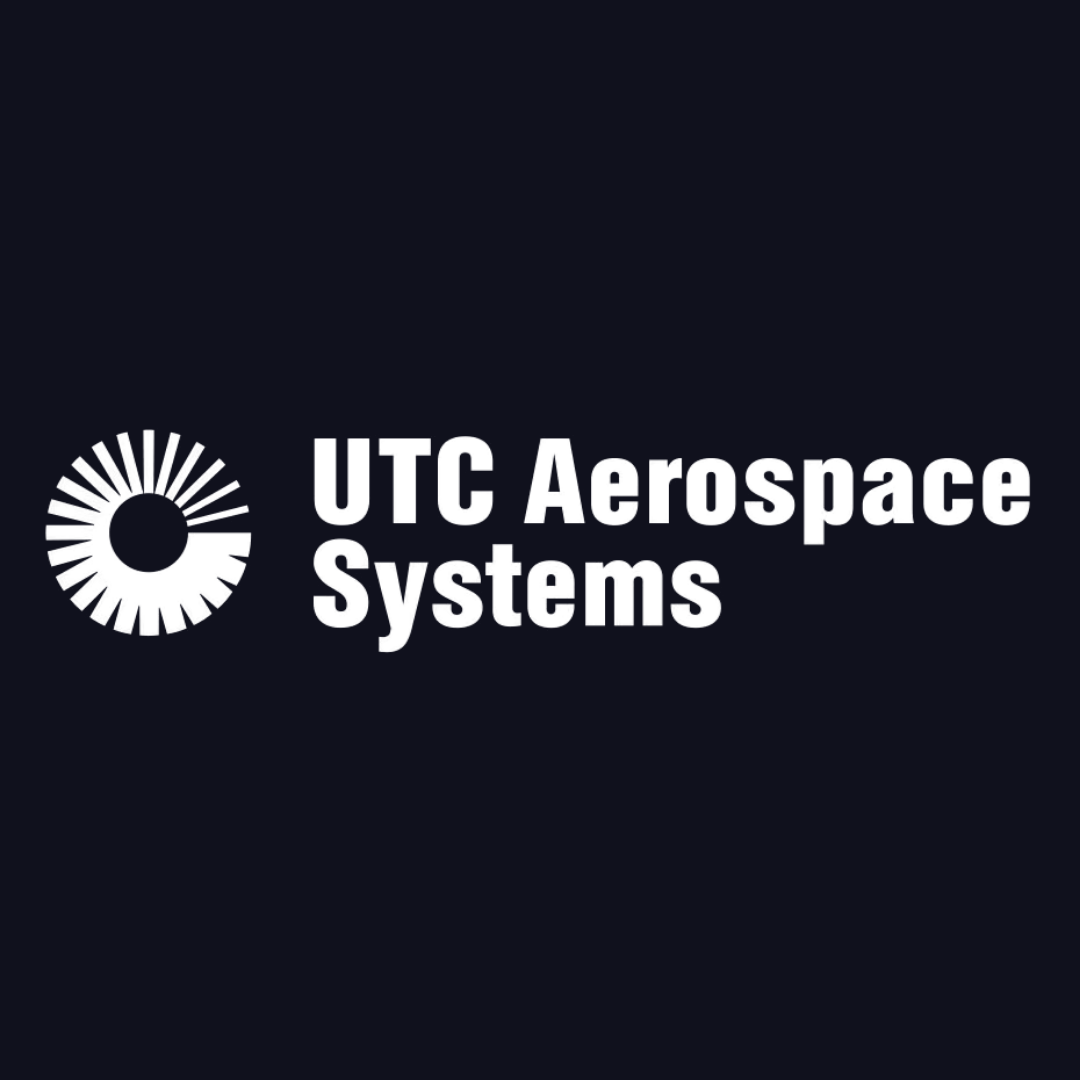 the logo for utc aerospace systems is on a dark blue background .