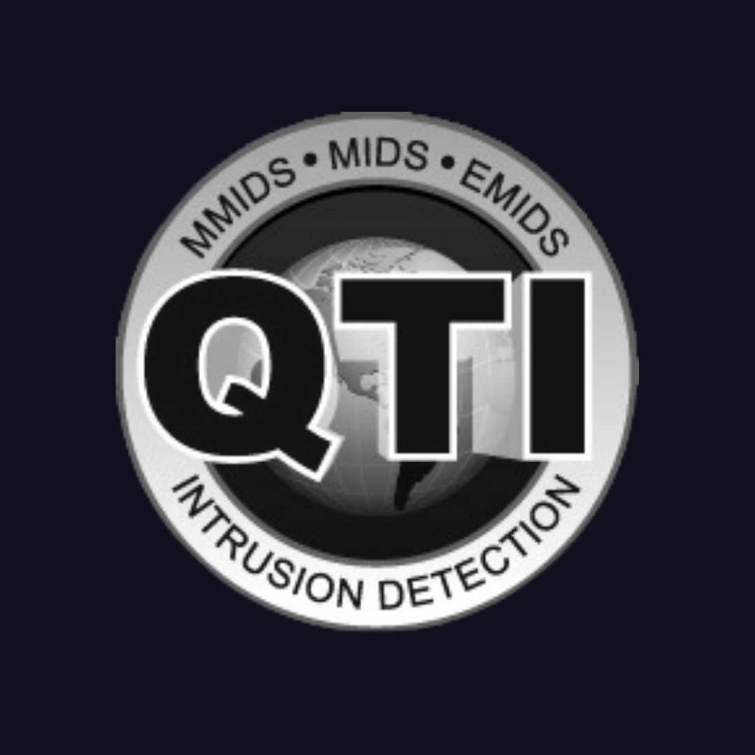 a black and white logo for qtl intrusion detection