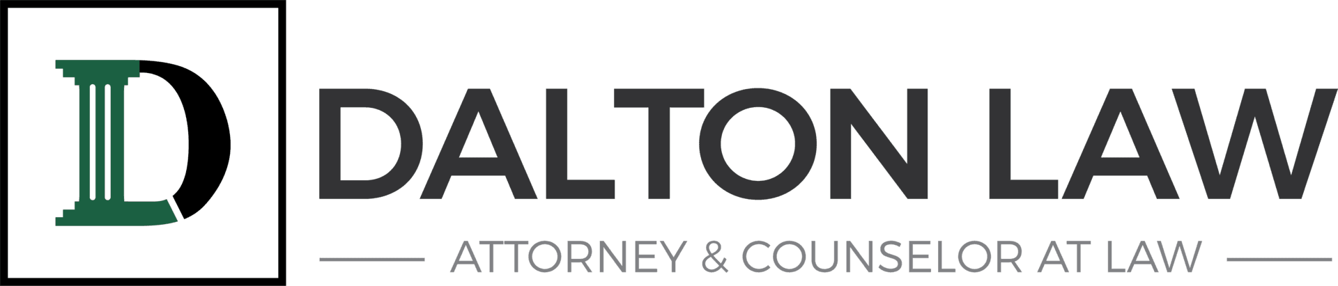 A logo for dalton law attorney and counselor at law