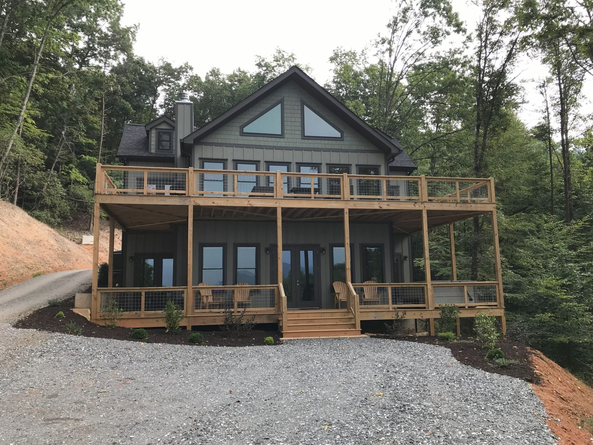 custom home view of the mountains lot 10 featherstone community franklin nc