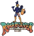 A logo for roadrunner resort and floating dock bar