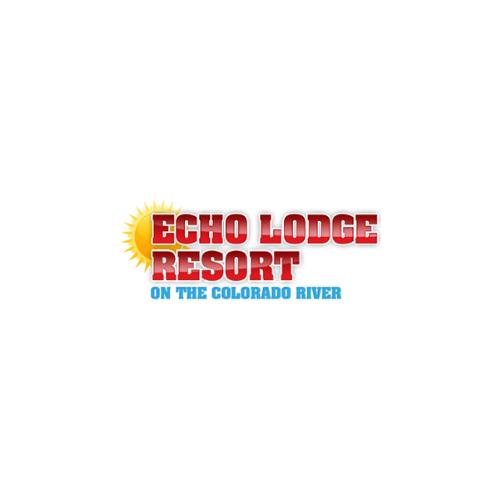 The logo for echo lodge resort on the colorado river