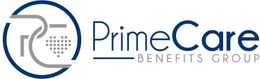 The logo for primecare benefits group is blue and white.