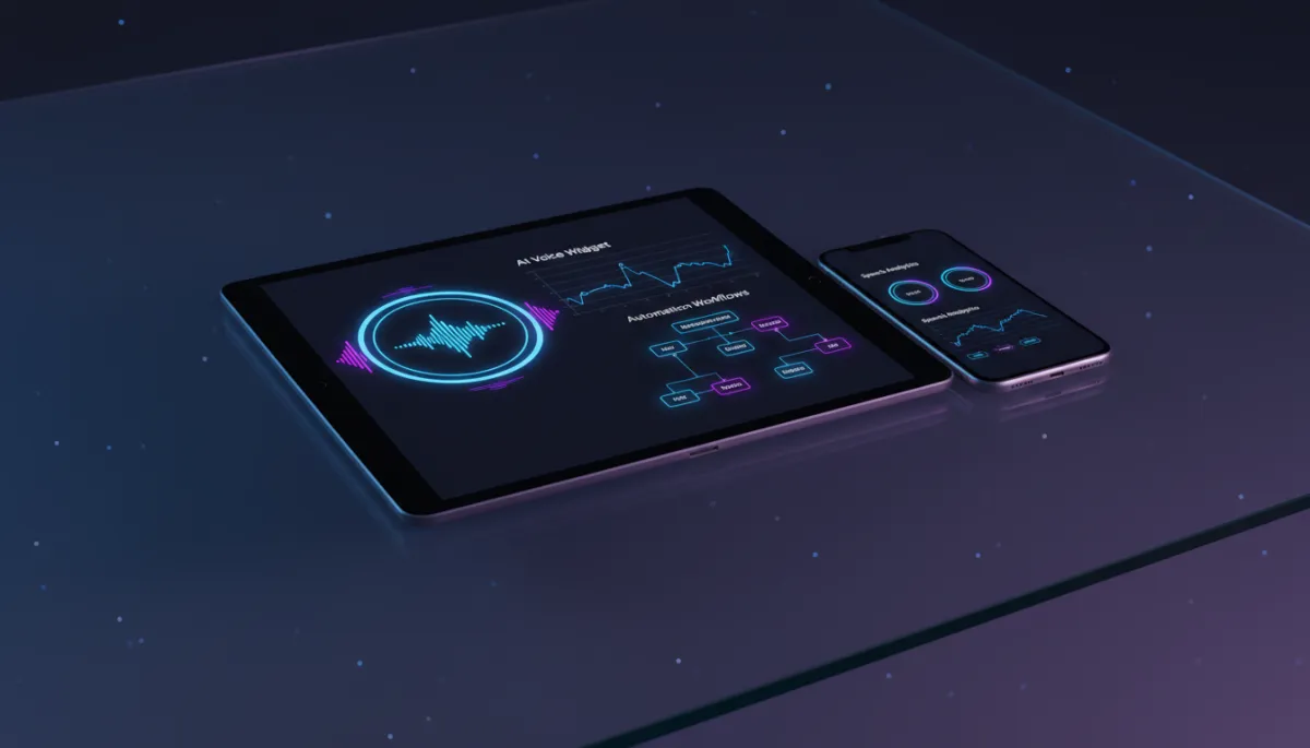 Voice widget appearing on a tablet and phone