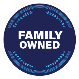 Blue circle logo with