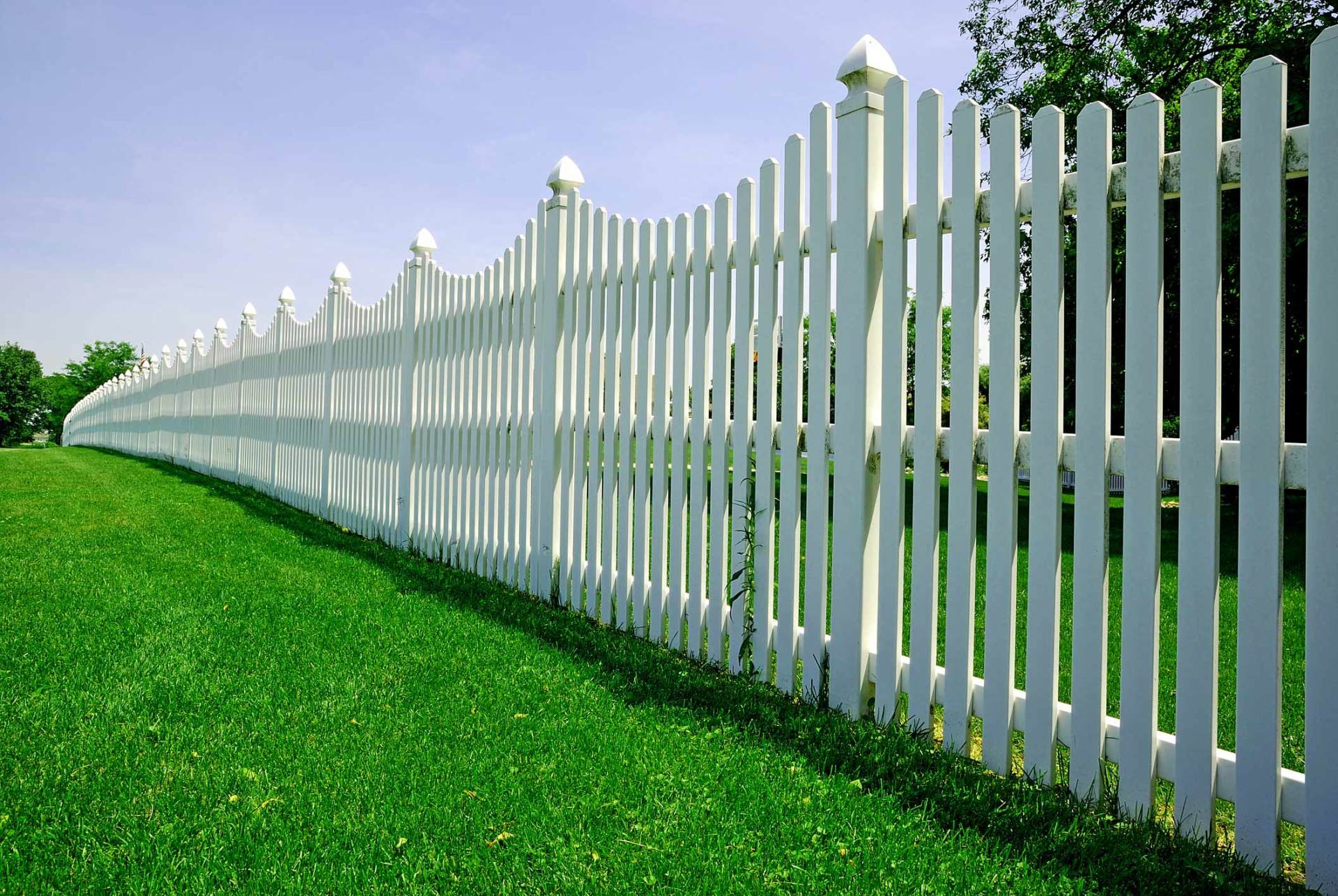 New Fence — White Vinyl Fence Along Roadside in Riverside, CA