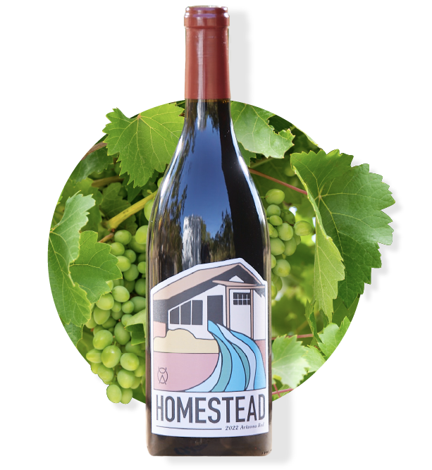 Wine bottle with label 