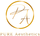 Gold circular logo with &ldquo;PA&rdquo; monogram and the words &ldquo;PURE Aesthetics&rdquo; underneath