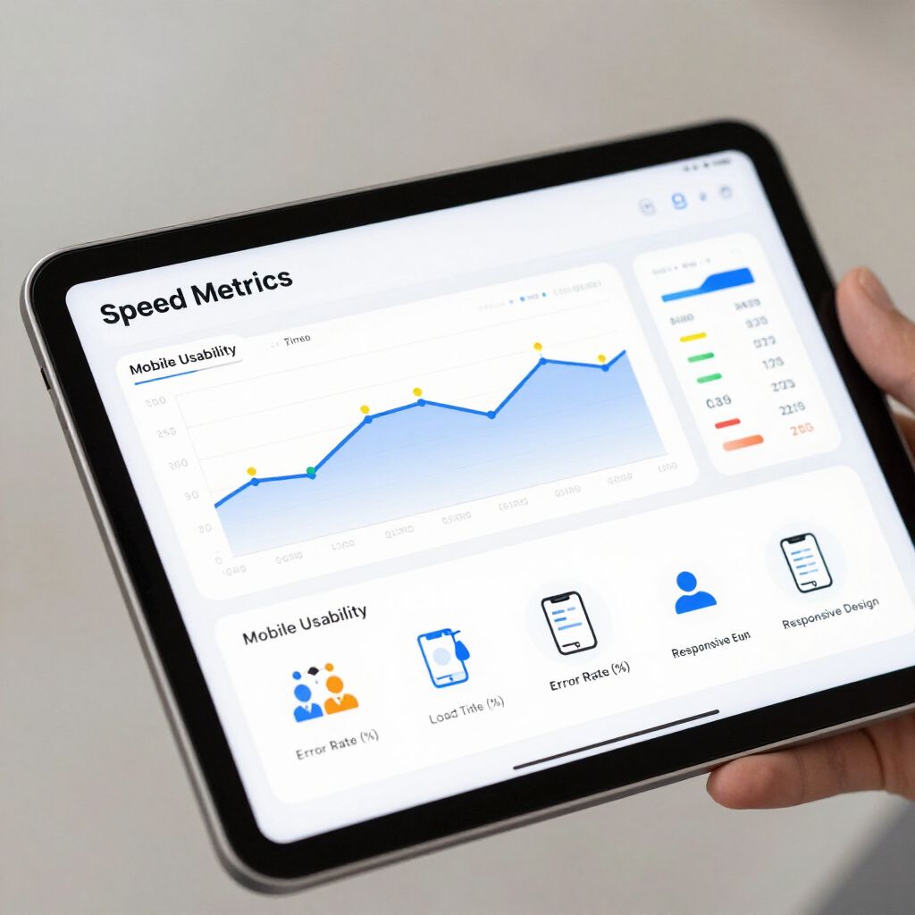 Person holding a tablet displaying a 