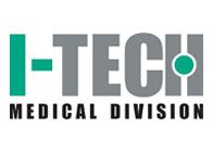 Il logo della divisione medica i-tech è grigio e verde.