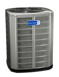 A silver american standard air conditioner on a white background