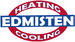 A logo for heating and cooling company edmisten