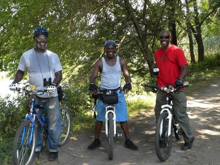 men on mountain bikes at heinz refuge.