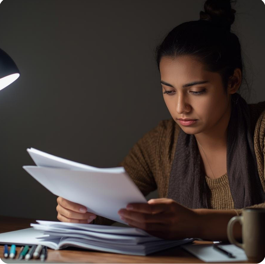 Woman packing boxes in a car trunk outdoors, smiling. Brown boxes and suitcase.