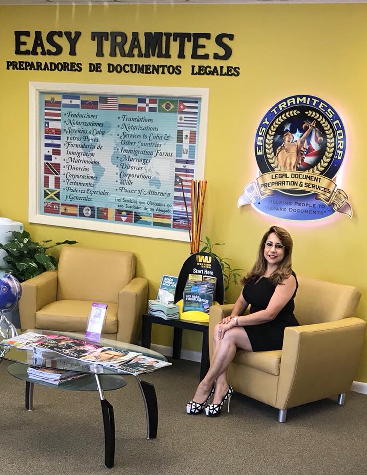 A Woman Sitting On Chair — Fort Myers, FL — Easy Tramites Corp