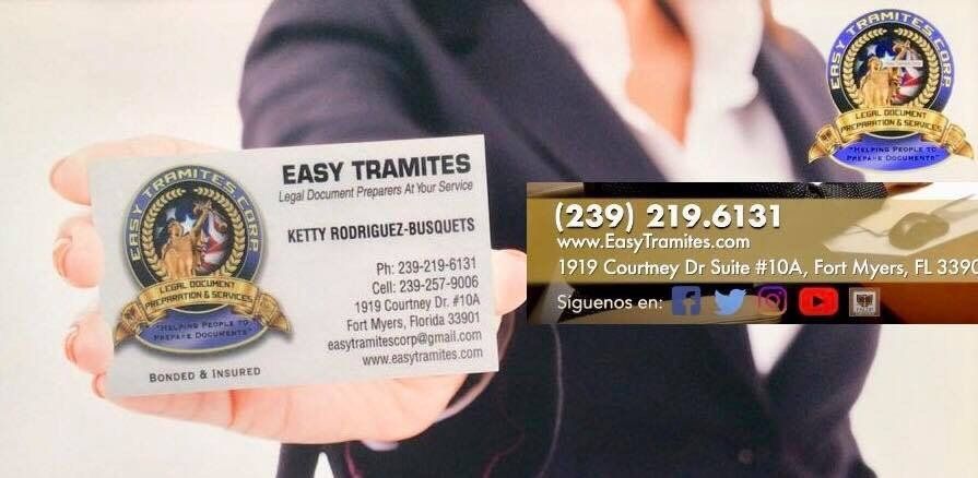 Company Business Card — Fort Myers, FL — Easy Tramites Corp
