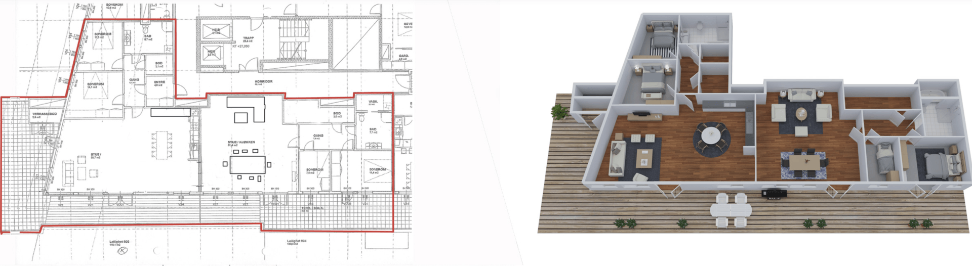A floor plan and an aerial view of a house