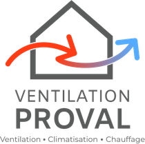 Le logo pour la vérification de la ventilation est une maison avec une flèche pointant vers le haut.