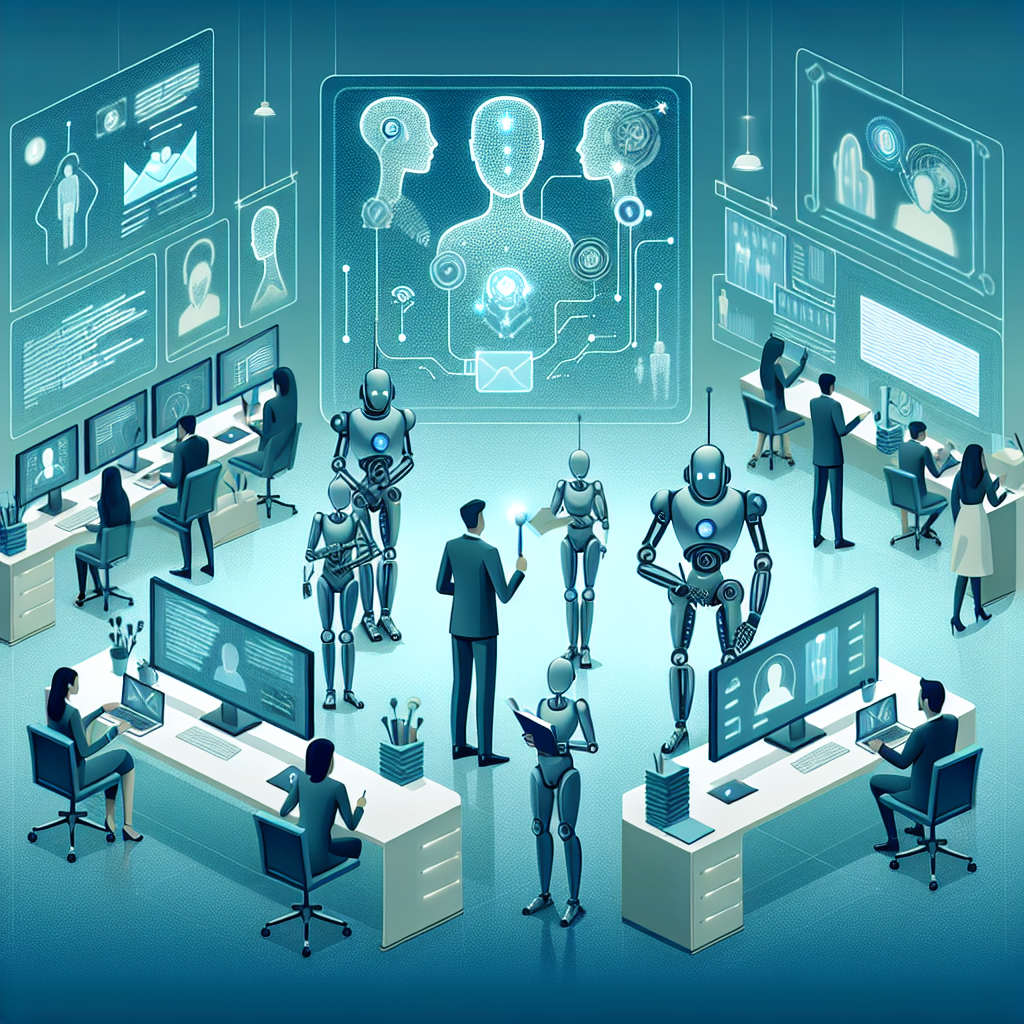 Een groep recruiters werken samenmet gebruik van AI