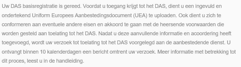 DAS, nu dus even niet