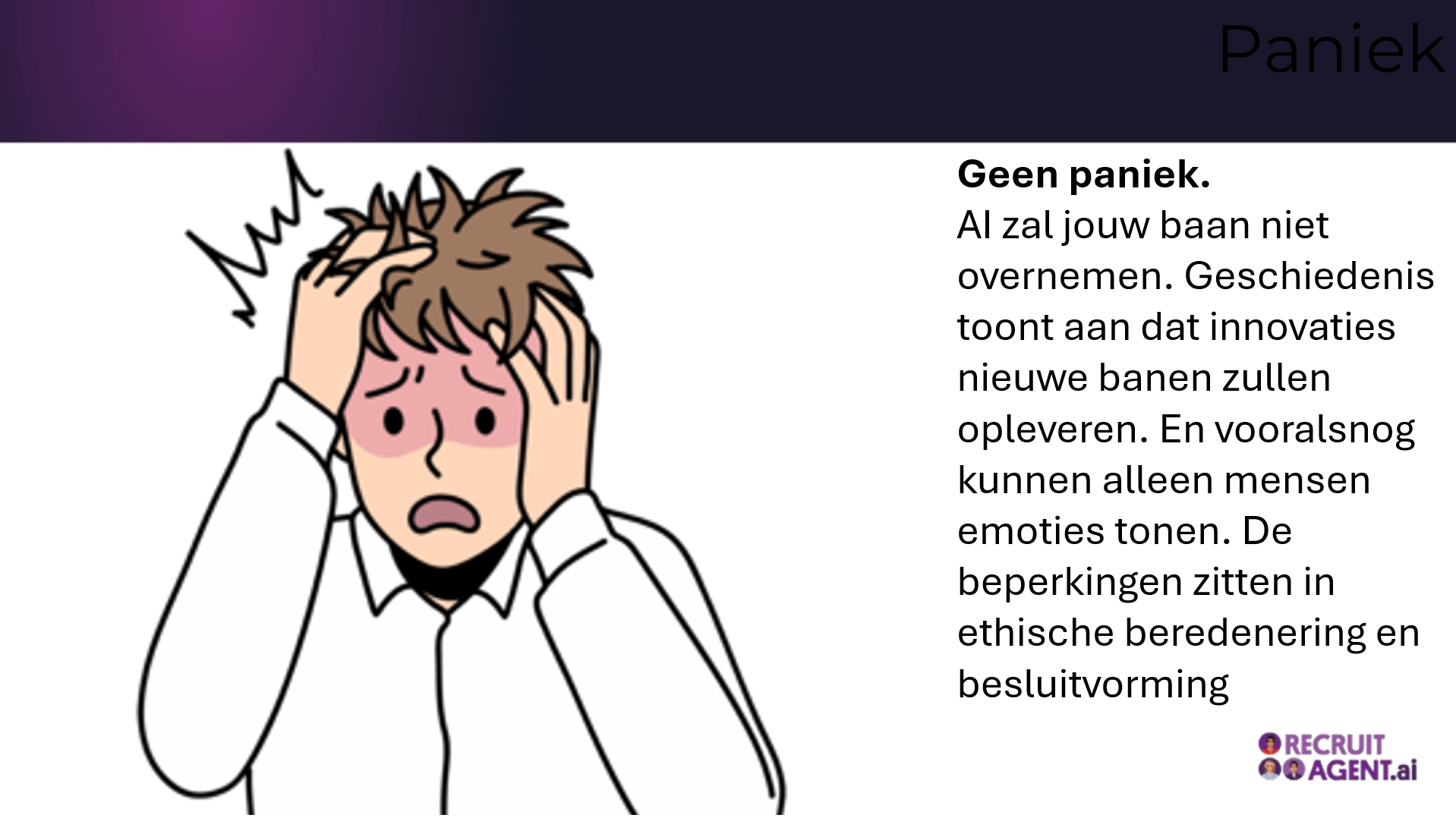 Een cartoon van een man met hoofdpijn die zijn hoofd vasthoudt.