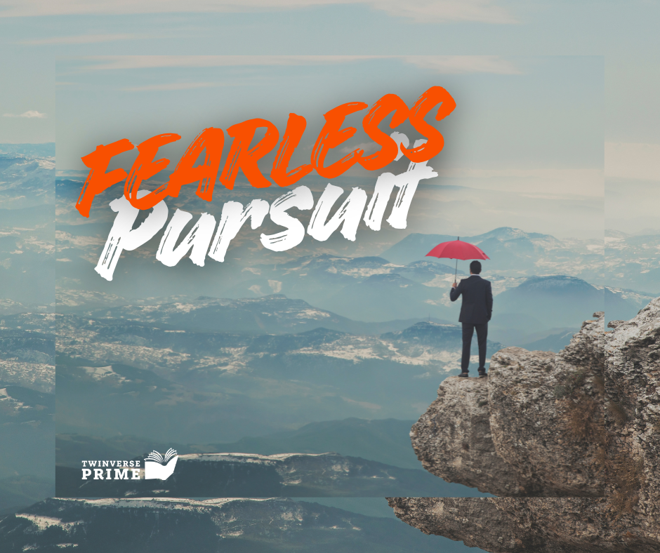 Man with umbrella on cliff;