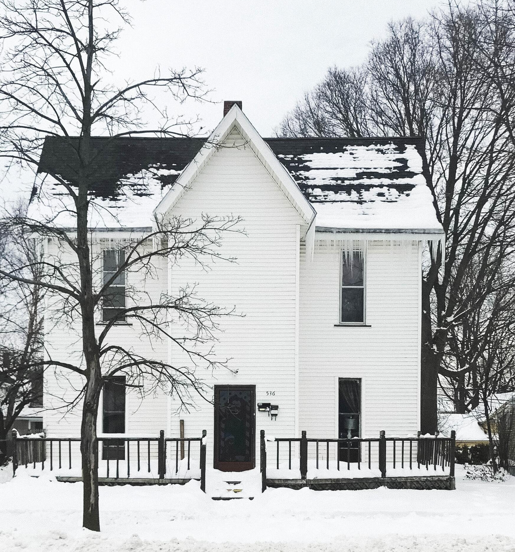 a house in snow
