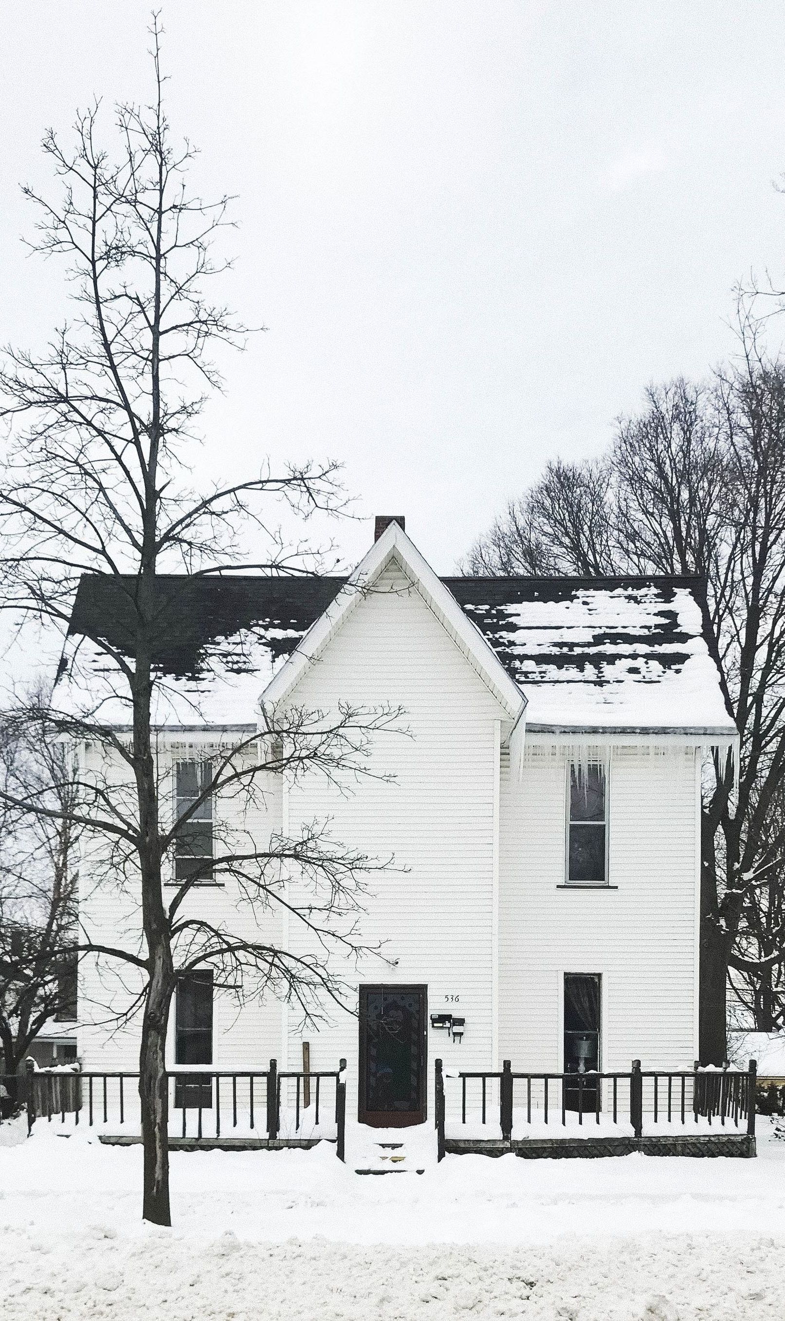 house in the winter