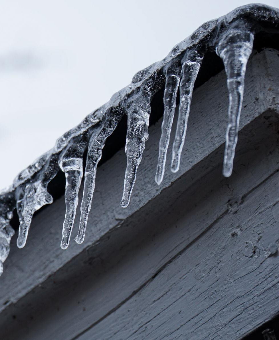 ice on a roof