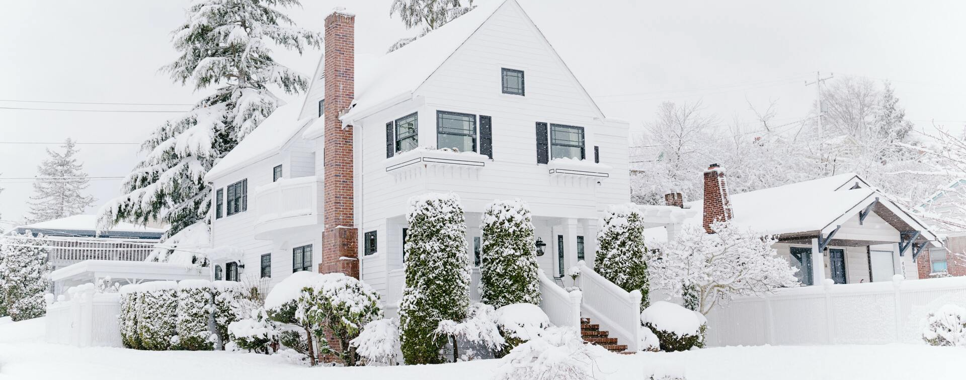 a snowy house