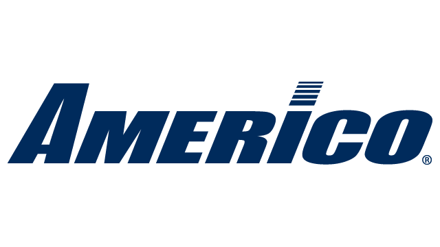 The logo for americo is blue and white on a white background.