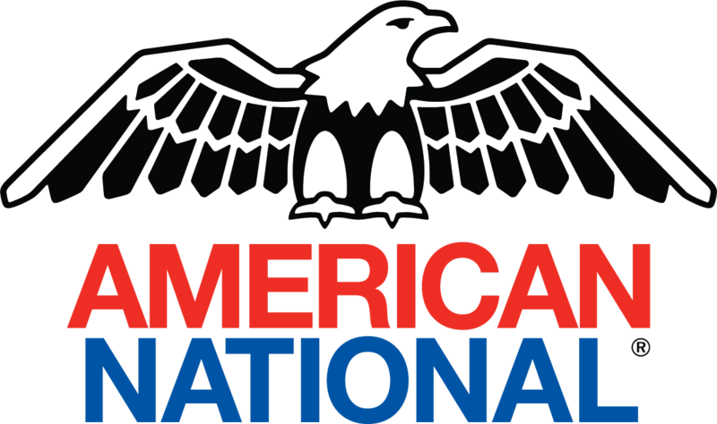 A logo for american national with an eagle on it