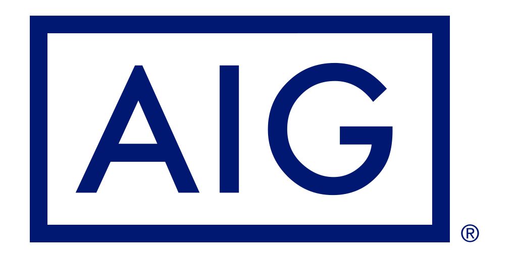 The aig logo is blue and white in a square.