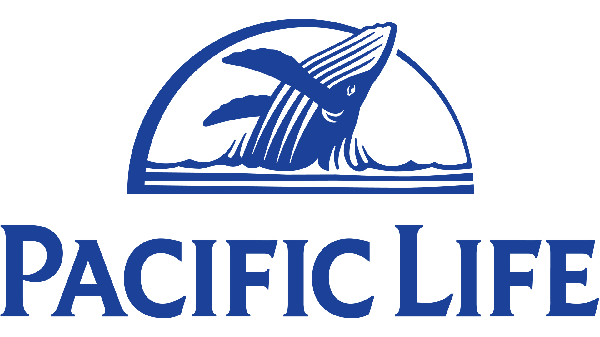 The logo for pacific life shows a whale in the ocean.