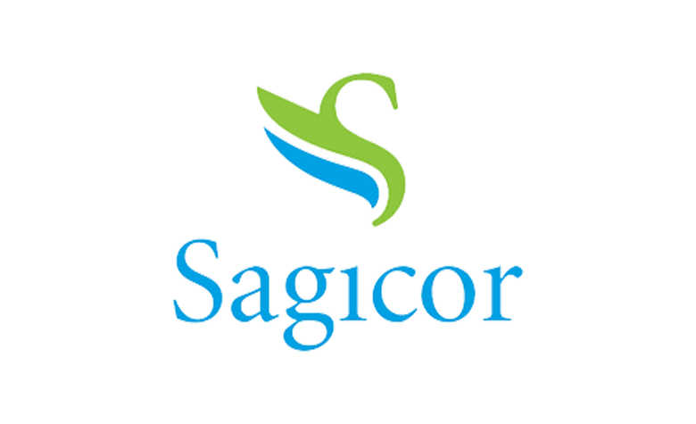 A blue and green logo for a company called sagicor